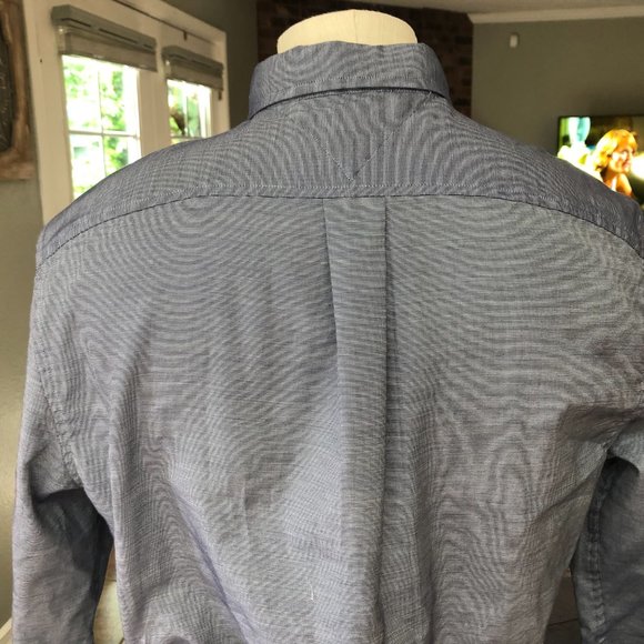 Billabong Charcoal Long Roll Up Buttoned Sleeves Shiny Finish Logo Buttons EUC - Picture 3 of 6